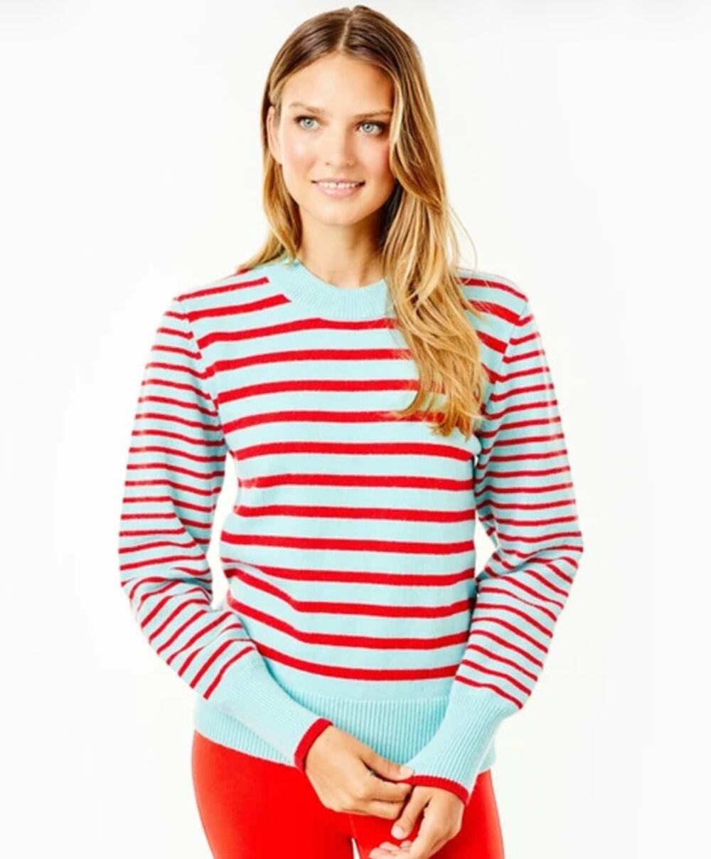 Addison Bay Knit Cypress Active Sweater Size Large Striped Cozy Colorful Preppy